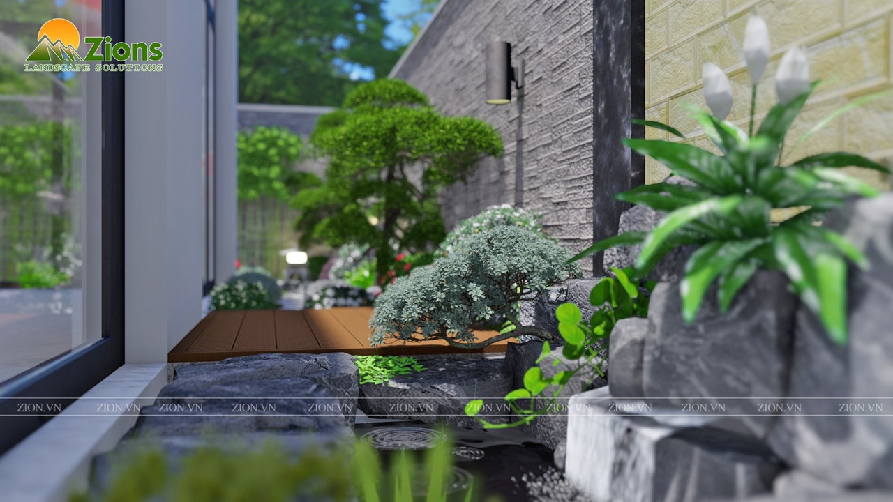 Thiết kế sân vườn Nhật Bản tại Vinhomes Riverside - The Harmony